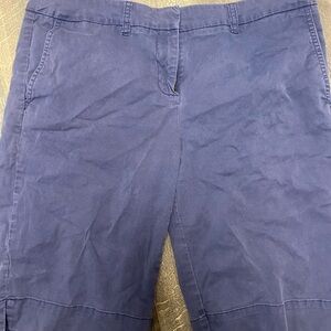New York & Company Blue Cargo Shorts Lightweight Cotton